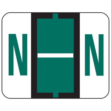 Smead Label, Bccr, Endtab, "N", Dkgrn Pk SMD67084